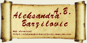 Aleksandra Barzilović vizit kartica